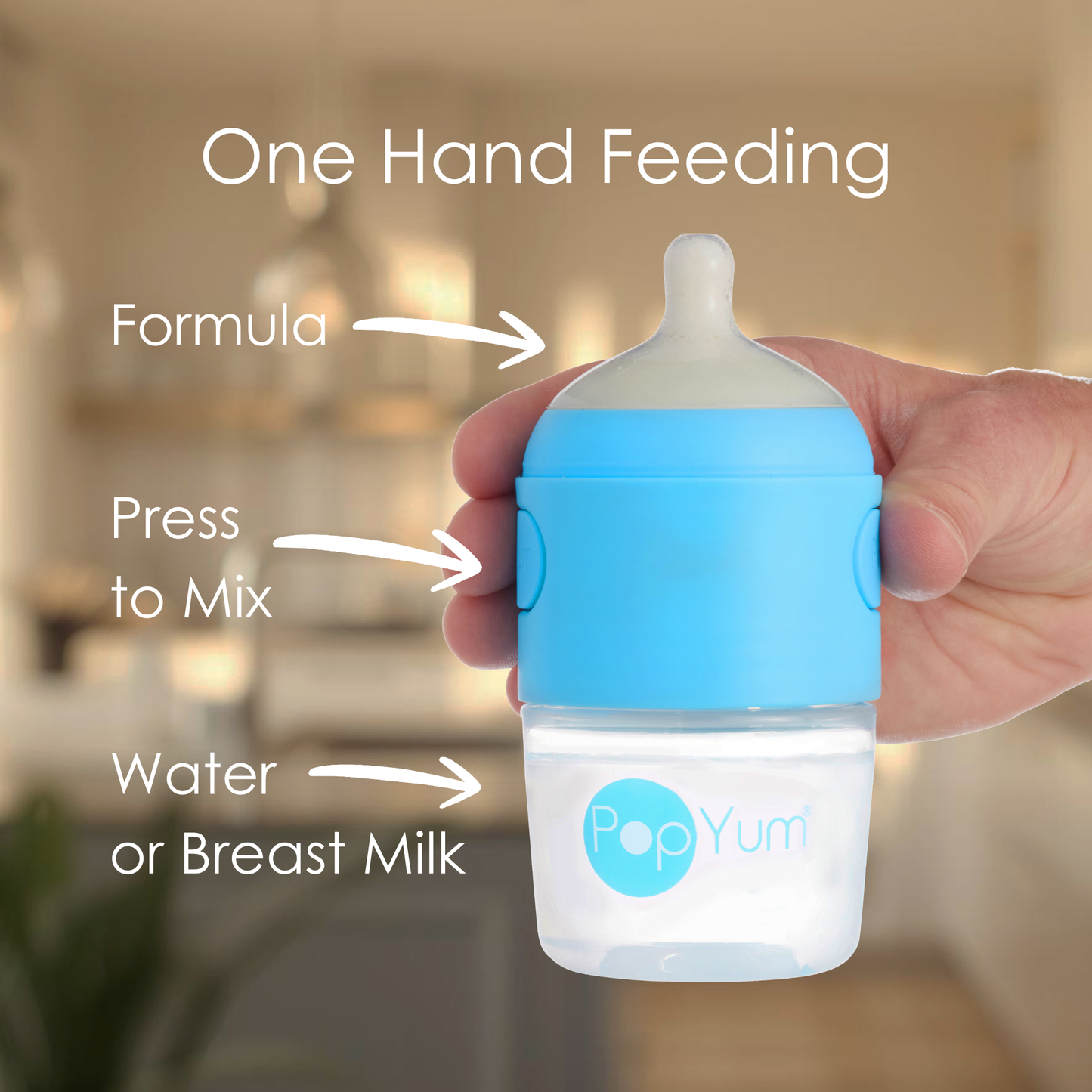 PopYum Blue 10 Piece Bundle: Bottle Set + 3 Nipple 2-Packs