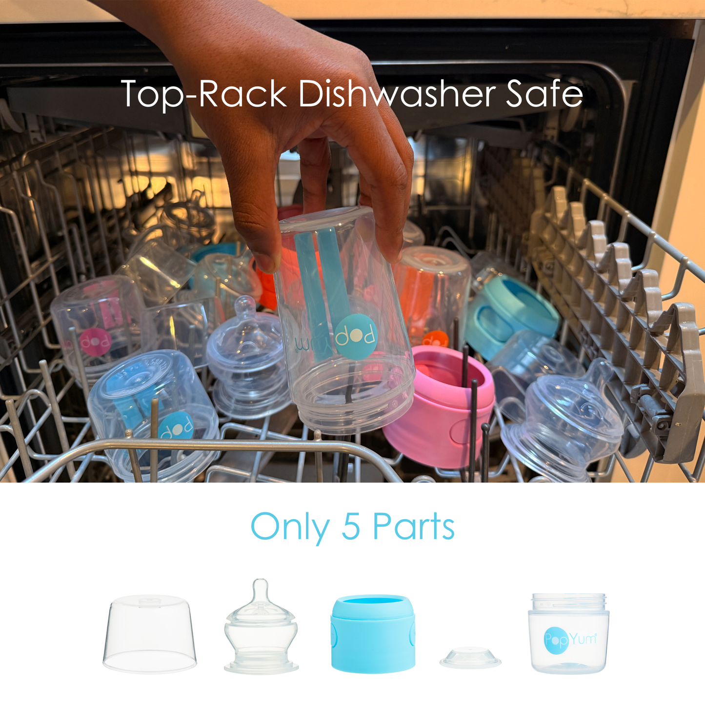 PopYum Blue 10 Piece Bundle: Bottle Set + 3 Nipple 2-Packs